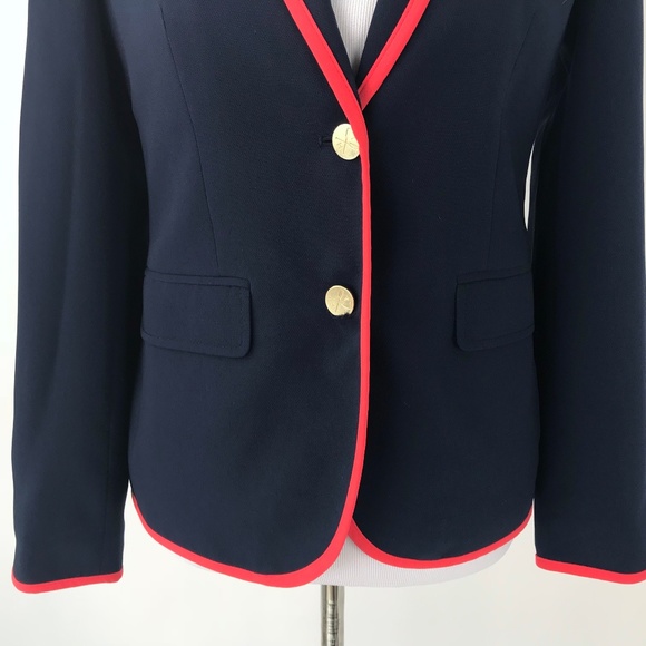 Tommy Hilfiger | Navy & Red Piped Blazer - Picture 6 of 8